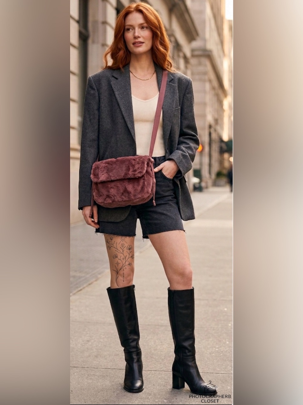 Nike Sportswear Futura 365 Faux Fur Crossbody Bag-Maroon NWT